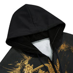 Men's Zip Up Hoodie Golden Lion with Crown