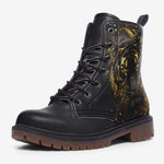 Leather Boots Gold Tiger Brushwork