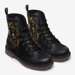 Leather Boots Gold Tiger Brushwork