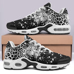 Air Cushion Sneakers Black and White Leopard Brushwork