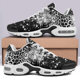 Air Cushion Sneakers Black and White Leopard Brushwork