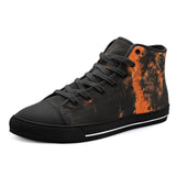 High-Top Canvas Shoes Art Print Orange Lion