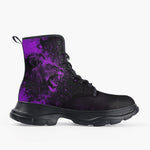 Casual Leather Chunky Boots Purple Lion Art Print