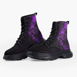 Casual Leather Chunky Boots Purple Lion Art Print