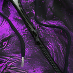 Men's Zip Up Hoodie Purple Lion Art Print