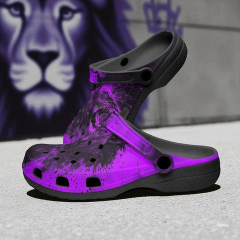 Classic Clogs Purple Lion Art Print