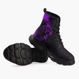 Casual Leather Chunky Boots Purple Lion Art Print