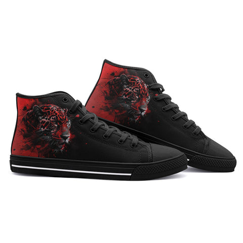 High-Top Canvas Shoes Jaguar with Red Splash