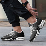 Air Cushion Sneakers White Tiger with Flame