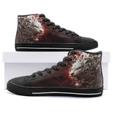 High-Top Canvas Shoes White Tiger Artwork