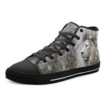 High-Top Canvas Shoes White Plaster Lion Head