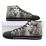 High-Top Canvas Shoes White Plaster Lion Head