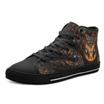 High-Top Canvas Shoes Gold and Black Snake Art