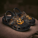 Classic Clogs Gold and Black Snake Art
