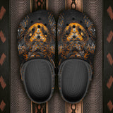 Classic Clogs Gold and Black Snake Art