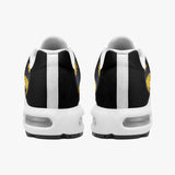 Air Cushion Sneakers Black Snake with Yellow Stripes