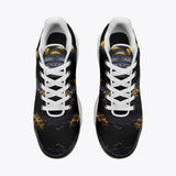 Air Cushion Sneakers Black Snake with Yellow Stripes