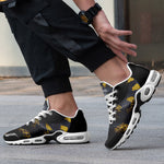 Air Cushion Sneakers Black Snake with Yellow Stripes