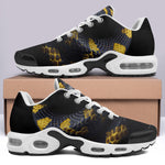 Air Cushion Sneakers Black Snake with Yellow Stripes