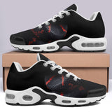 Air Cushion Sneakers Black Snake with Red Stripes