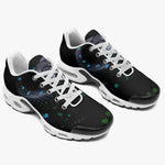 Air Cushion Sneakers Black Snake with Blue Green Dots