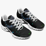 Air Cushion Sneakers Black Snake with Blue Green Dots
