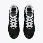 Air Cushion Sneakers Black Snake with Blue Green Dots