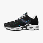 Air Cushion Sneakers Black Snake with Blue Green Dots
