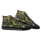 High-Top Canvas Shoes Army Green Camo Patchwork