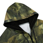 Men's Zip Up Hoodie Army Green Camo Patchwork