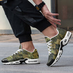Air Cushion Sneakers Army Green Camo Patchwork