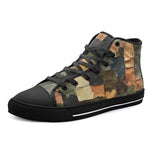 High-Top Canvas Shoes Camouflage Patchwork