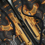 Men's Zip Up Hoodie Golden Guns and Ammo Collage