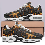 Air Cushion Sneakers Golden Guns and Ammo Collage