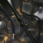 Men's Zip Up Hoodie Black Stones and Gold Light