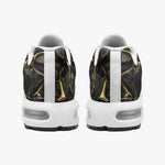 Air Cushion Sneakers Black and Gold Stone Mesh