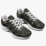 Air Cushion Sneakers Black and Gold Stone Mesh