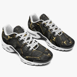 Air Cushion Sneakers Black and Gold Stone Mesh