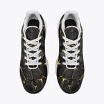 Air Cushion Sneakers Black and Gold Stone Mesh