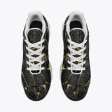 Air Cushion Sneakers Black and Gold Stone Mesh
