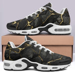 Air Cushion Sneakers Black and Gold Stone Mesh