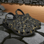 Classic Clogs Black and Gold Stone Mesh