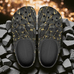 Classic Clogs Black and Gold Stone Mesh