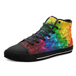 High-Top Canvas Shoes Rainbow Mosaic