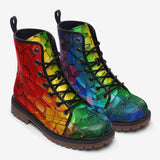 Leather Boots Rainbow Mosaic