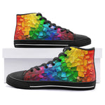 High-Top Canvas Shoes Rainbow Mosaic