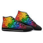 High-Top Canvas Shoes Rainbow Mosaic