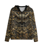 Men's Zip Up Hoodie Dark Gold Owl Wall Art