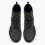 Casual Leather Chunky Boots Dark Bronze Owl Ornament