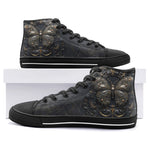 High-Top Canvas Shoes Gothic Metal Butterfly